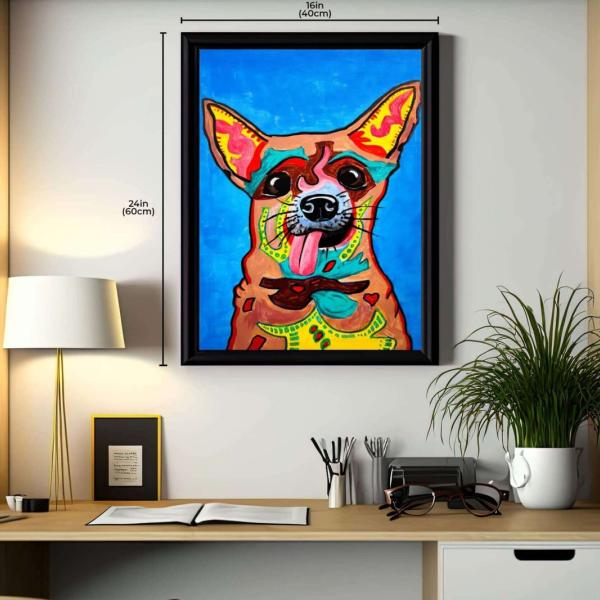 Crayon Colourful Dog Portrait - Home Decor