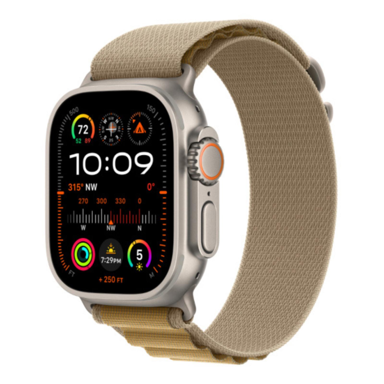 Apple Watch Ultra 2 GPS + Cellular 49mm Natural Titanium Case with Tan Alpine Loop