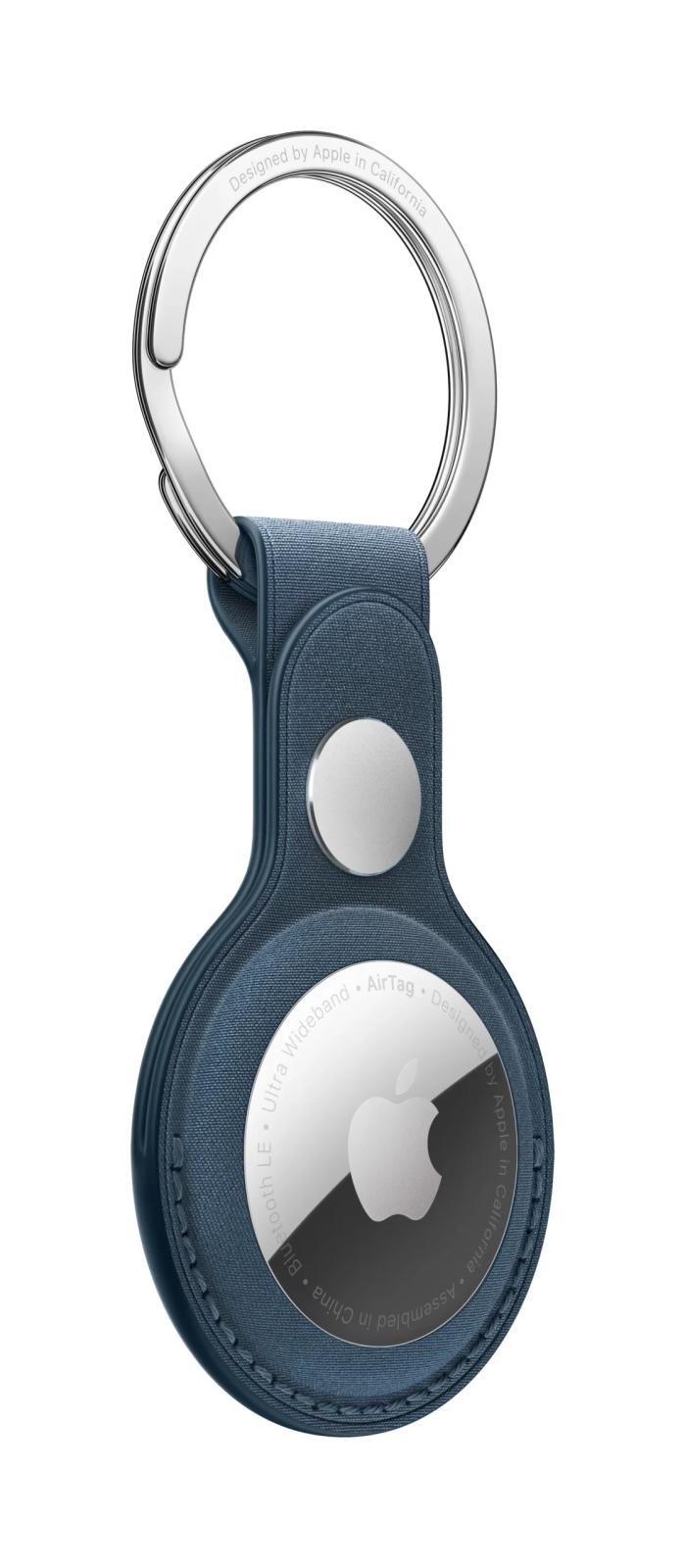 AirTag FineWoven Key Ring - Pacific Blue