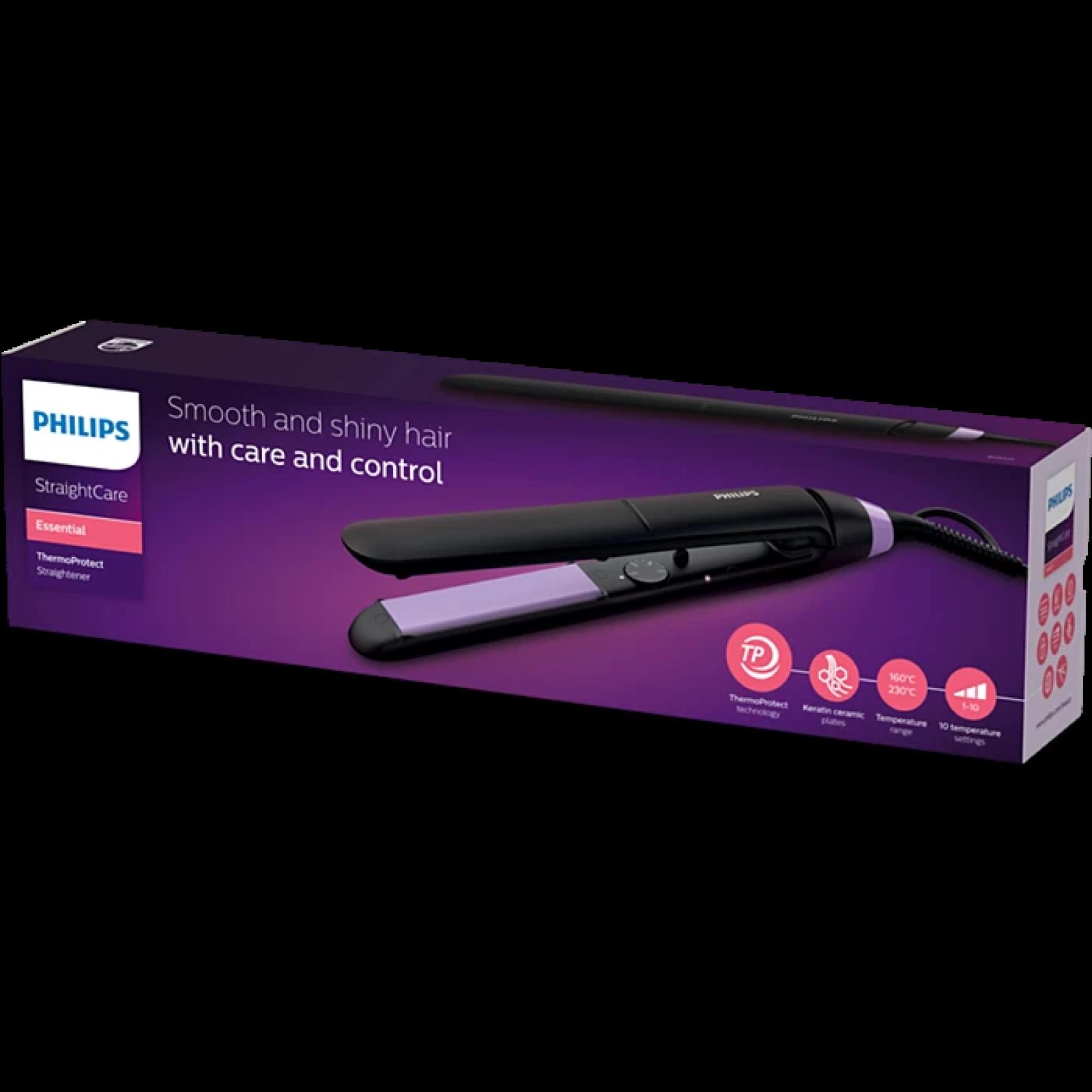 Philips ThermoProtect StraightCare Essential Straightener - Black & Purple