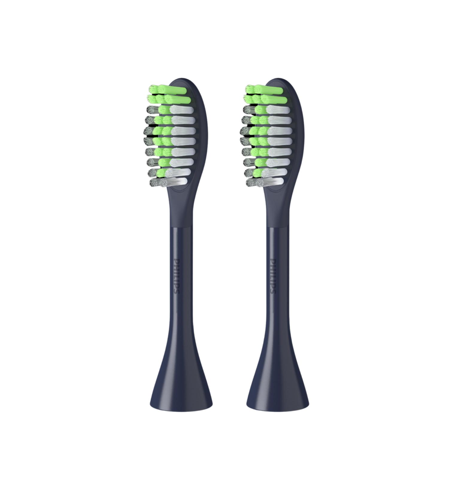 Philips One Replacement Brush Heads Standard - Midnight Blue - Pack of 2 Bh1022/04