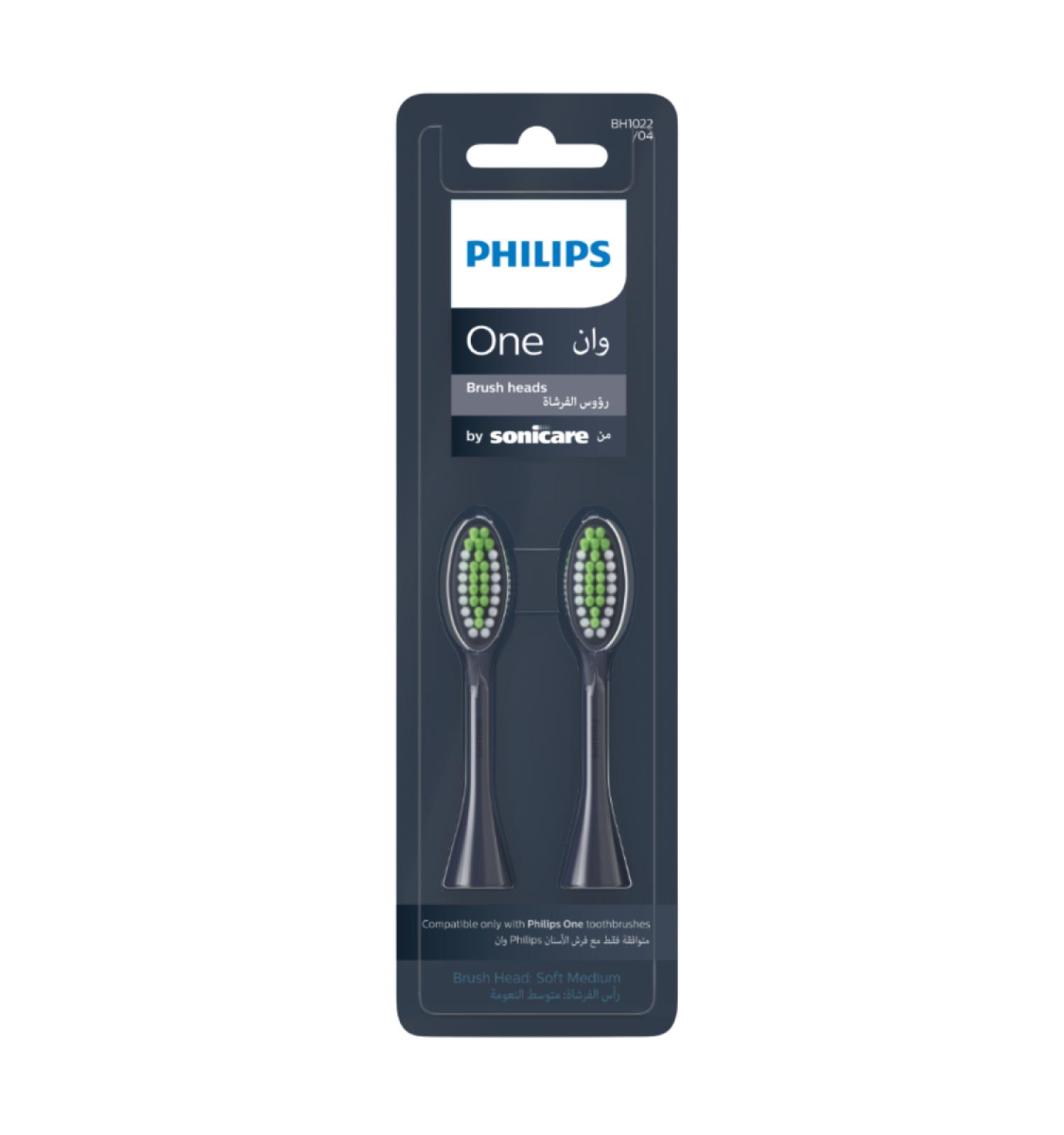 Philips One Replacement Brush Heads Standard - Midnight Blue - Pack of 2 Bh1022/04