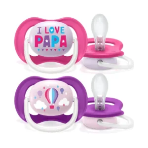Philips Avent Ultra-Air Soother 6-18m (2 Pack) - Papa Pink SCF080/04