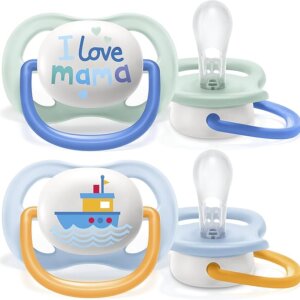 Philips Avent Ultra-Air Soother 0-6m STHR AIR COLL 0-6M BOY MAM/BOAT X2 pack SCF080/01