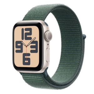 Apple Watch SE GPS 44mm Starlight Aluminium Case with Lake Green Sport Loop